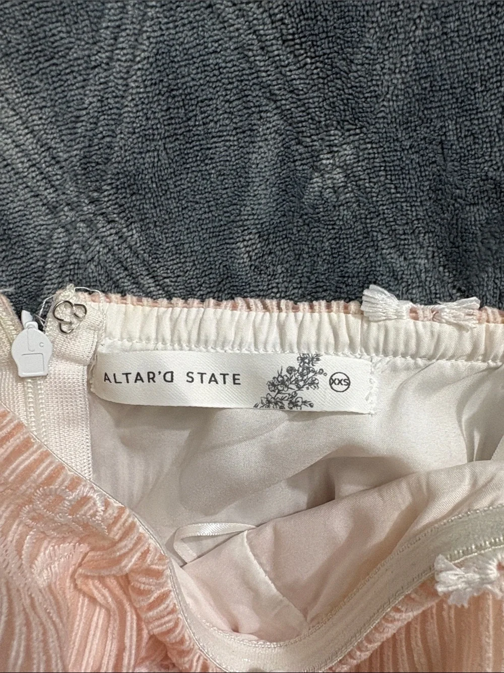 Altar'd State Blush Pink Floral Strapless Dress
